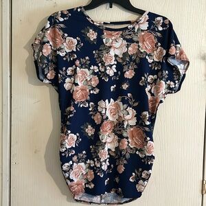 Navy Floral Top